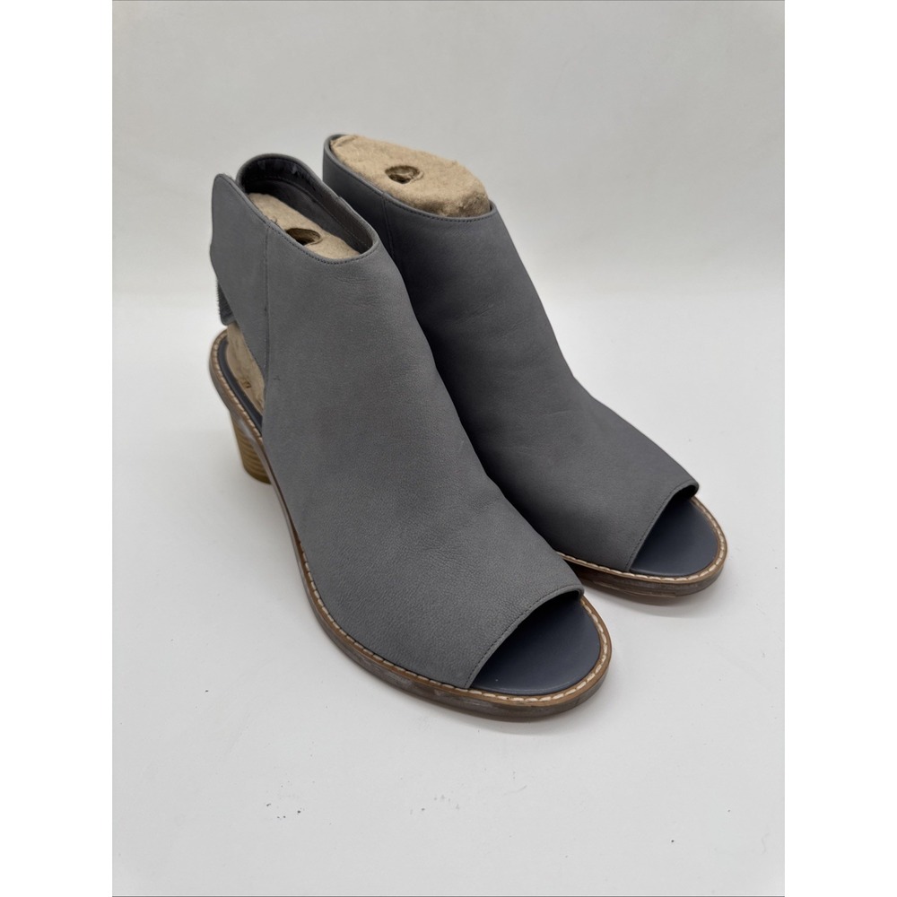 Clarks Glacier Charm Heeled Shoes Womens 9 Grey Leather Ankle Strap Open Toe